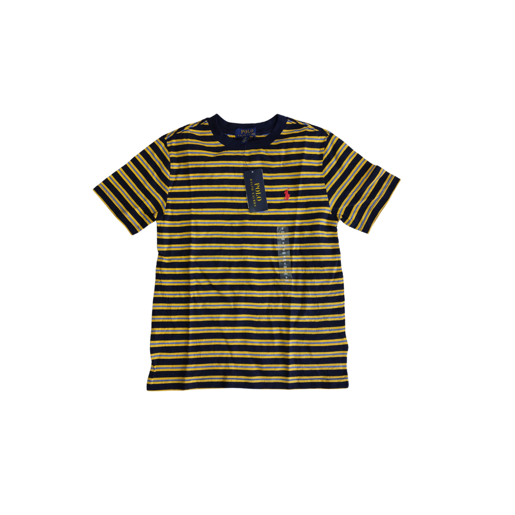 Polo By Ralph Lauren Navy & Yellow Striped Polo Shirt (8 Years) | Brand New |
