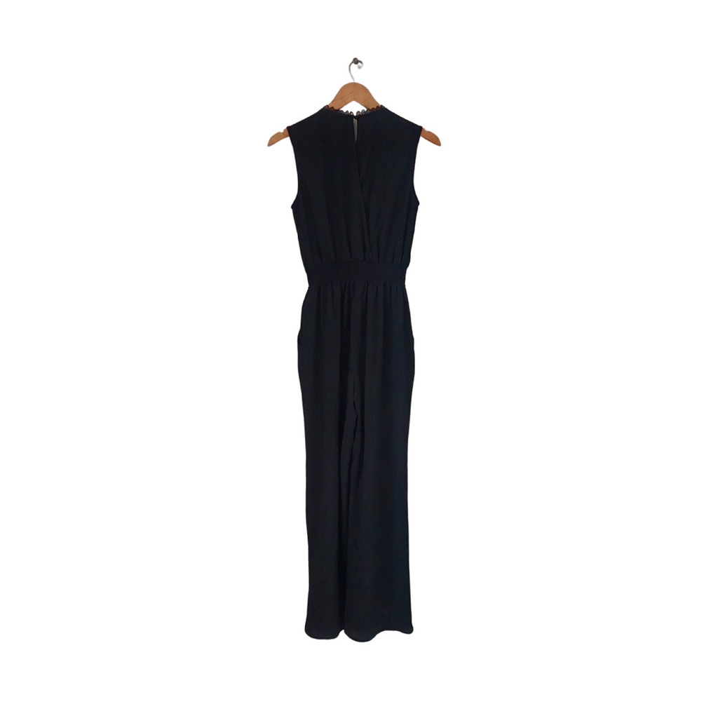 Monteau Black Sleeveless Lace-details Jumpsuit | Pre Loved |