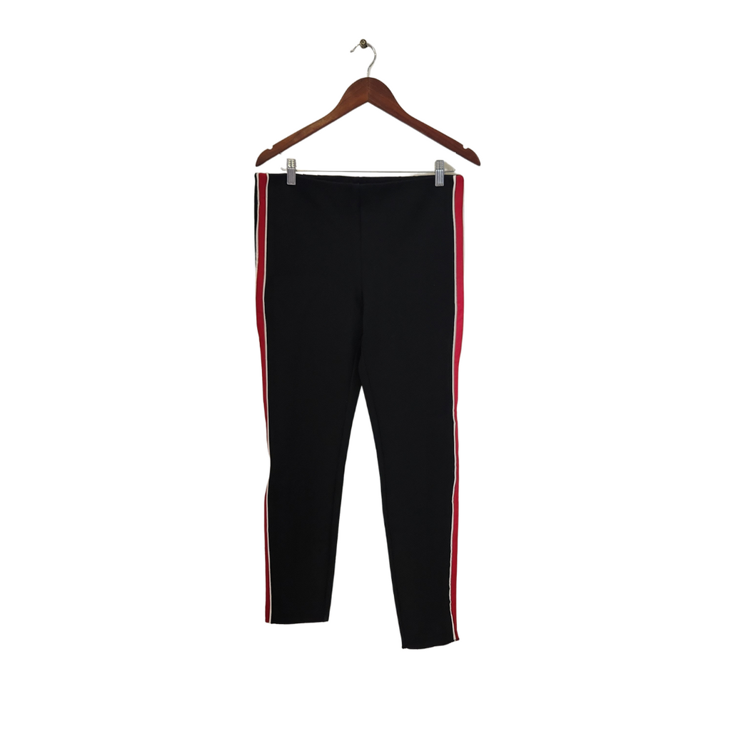 ZARA Black with Red & White Stripe Pants | Pre Loved |