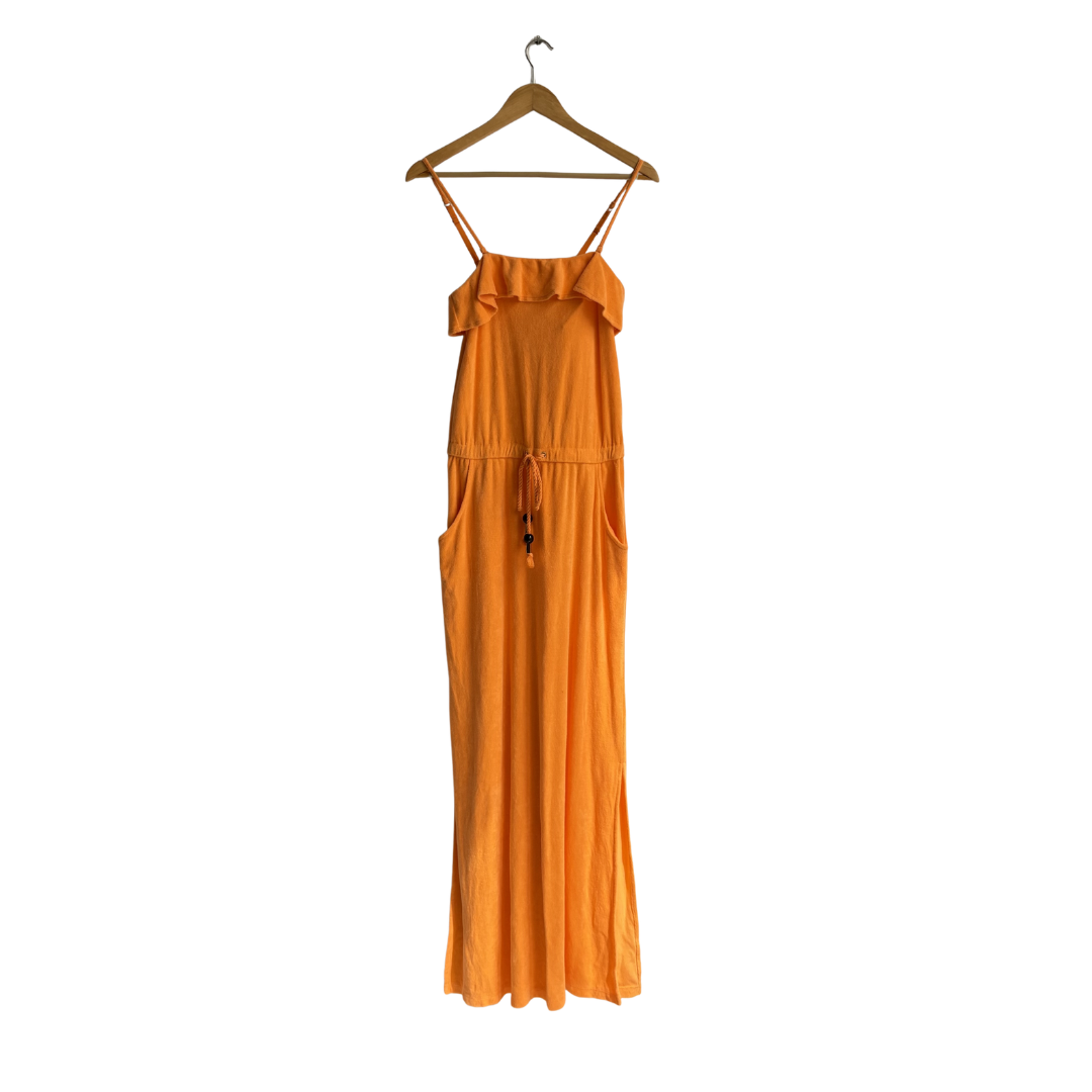 Juicy Couture Orange Velour Ruffle Trim Maxi | Gently Used | | Secret Stash