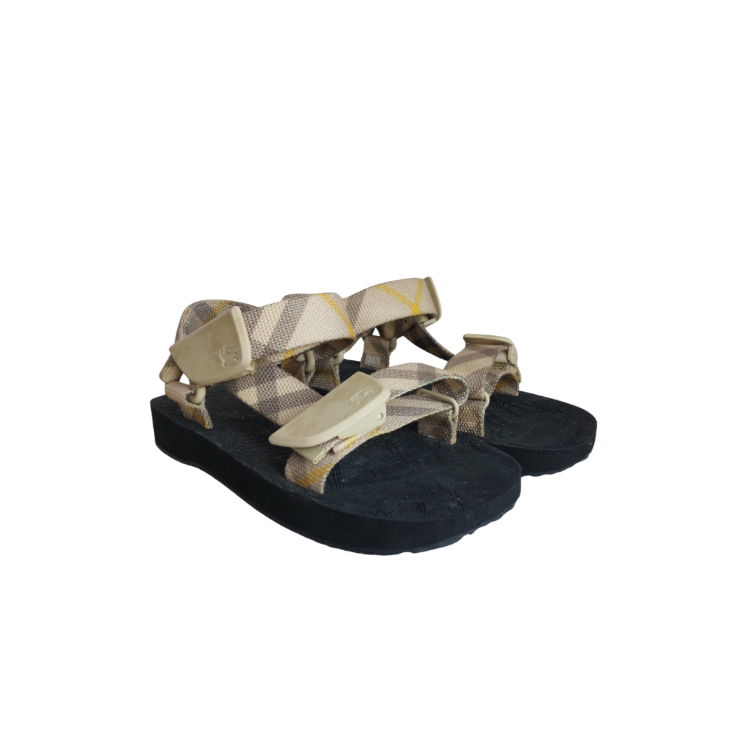 Burberry Beige Check Trek Double-Strap Sandals | Pre Loved | - Secret Stash