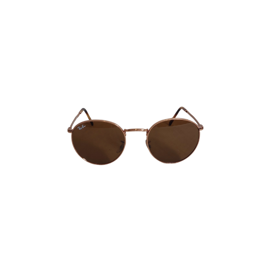 Ray-Ban Rose Gold & Brown RB3637 Round Metal Frame Sunglasses | Like New |