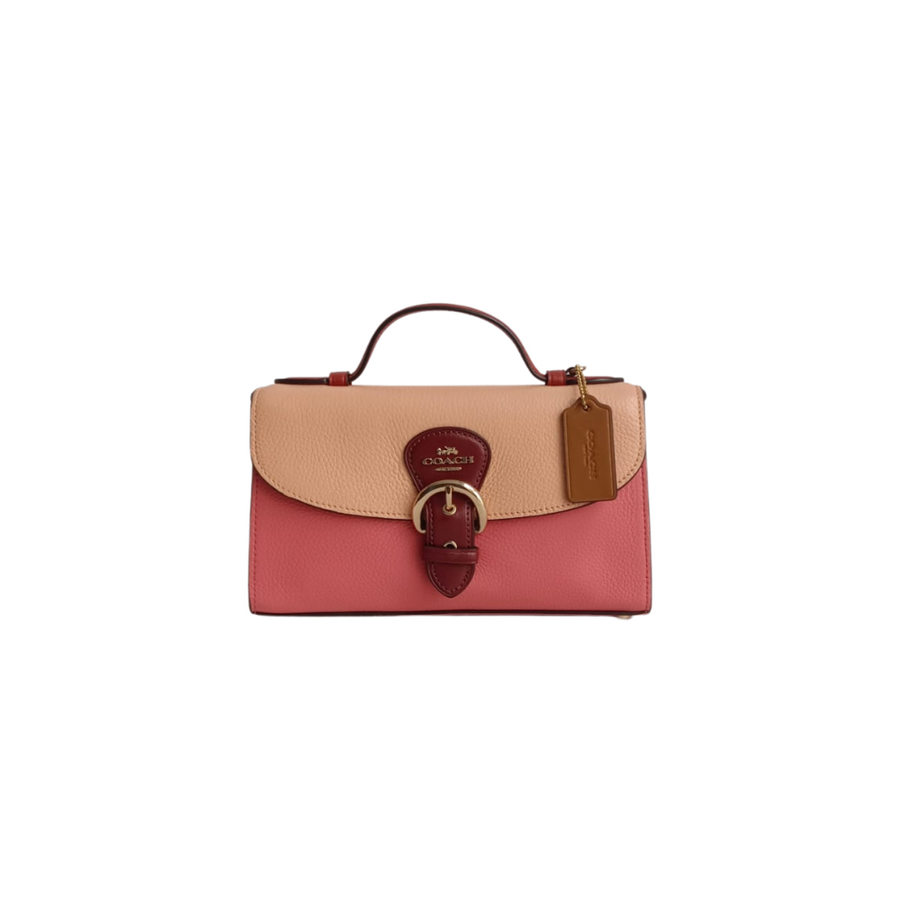 Coach Faded Blush Multi Kleo Pebble Leather Top Handle Crossbody Bag | Gently Used |