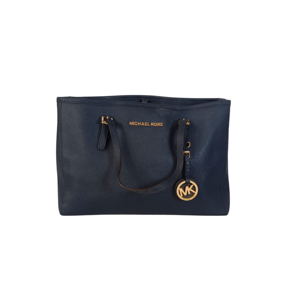 Michael Kors Navy Leather Handbag | Pre Loved |