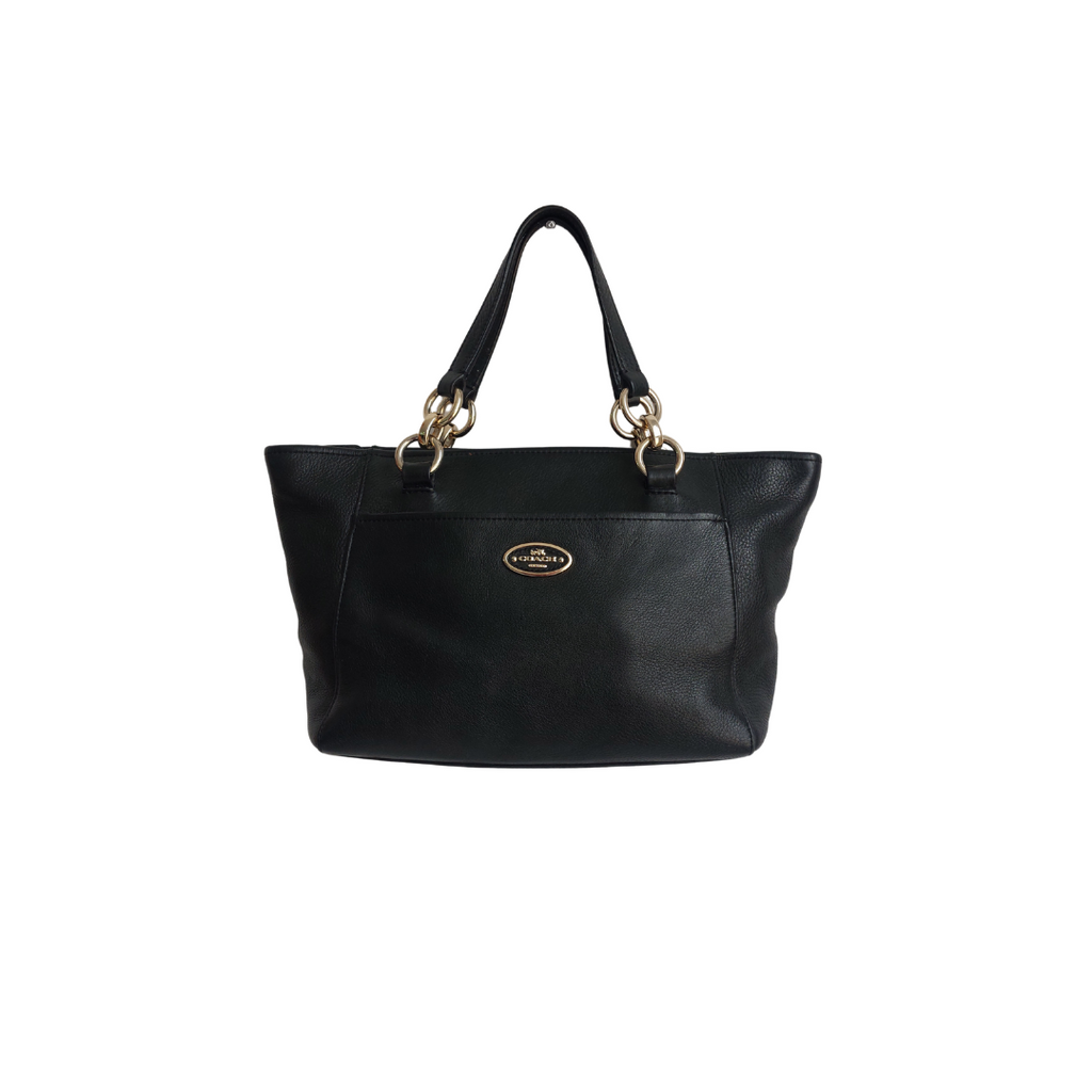 Coach Black Mini Ellis Leather Satchel Bag | Pre Loved |