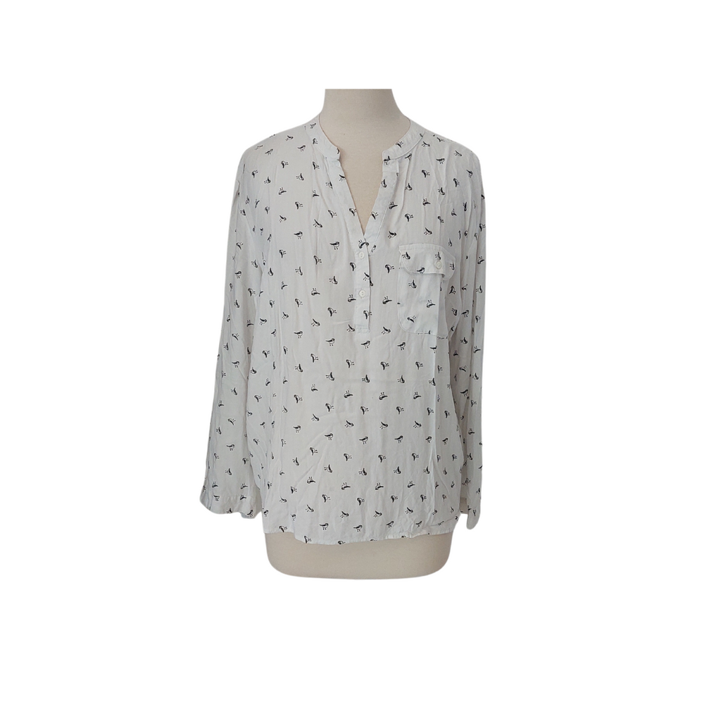 Atmosphere White Bird Printed Top | Pre Loved |