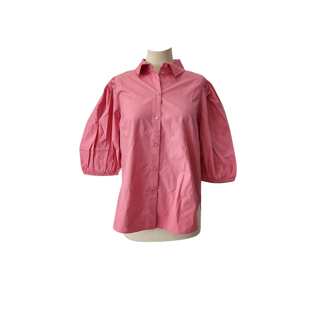 H&M Pink Oversized Collared Shirt | Gently Used |
