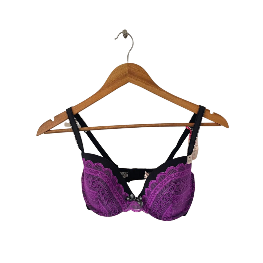 La Senza Black & Purple Lace Bra | Brand New |
