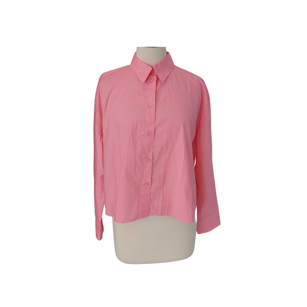 H&M Pink Collared Button Down Oversized Shirt | Brand New |