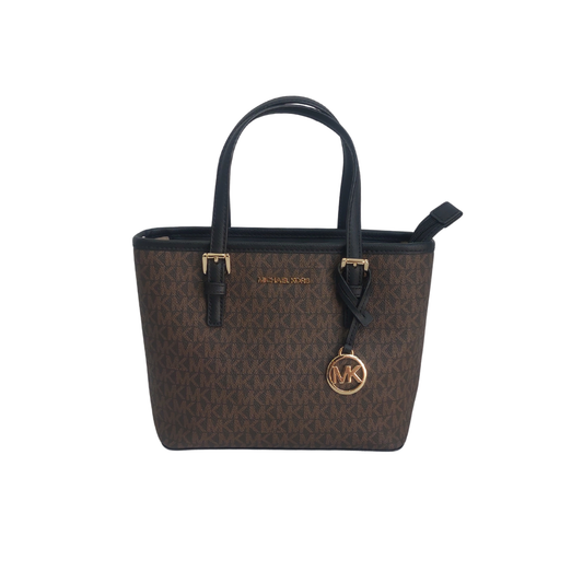 Michael Kors Brown Monogram Jet Set X-Small Tote Bag | Gently Used |