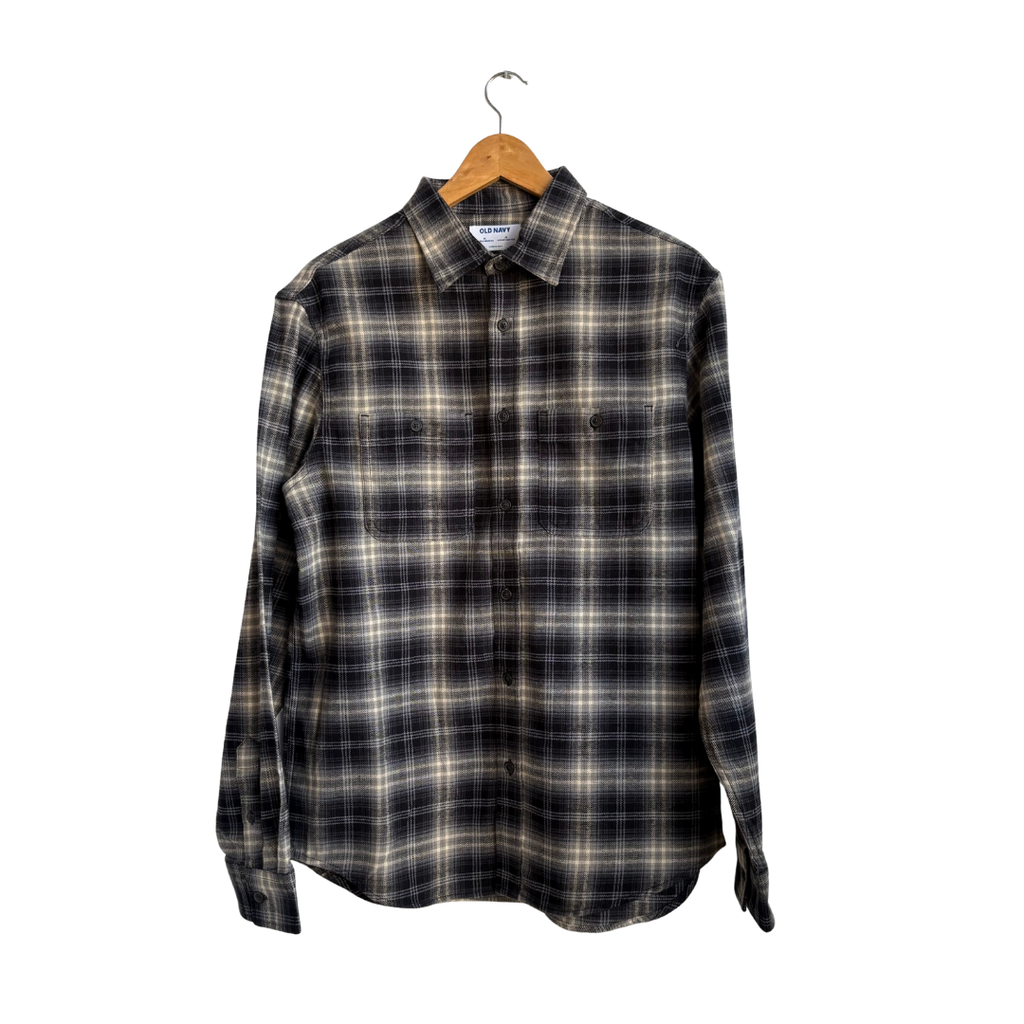 Old Navy Men's Two Tone Check Print Collared Shirt | Gently Used |