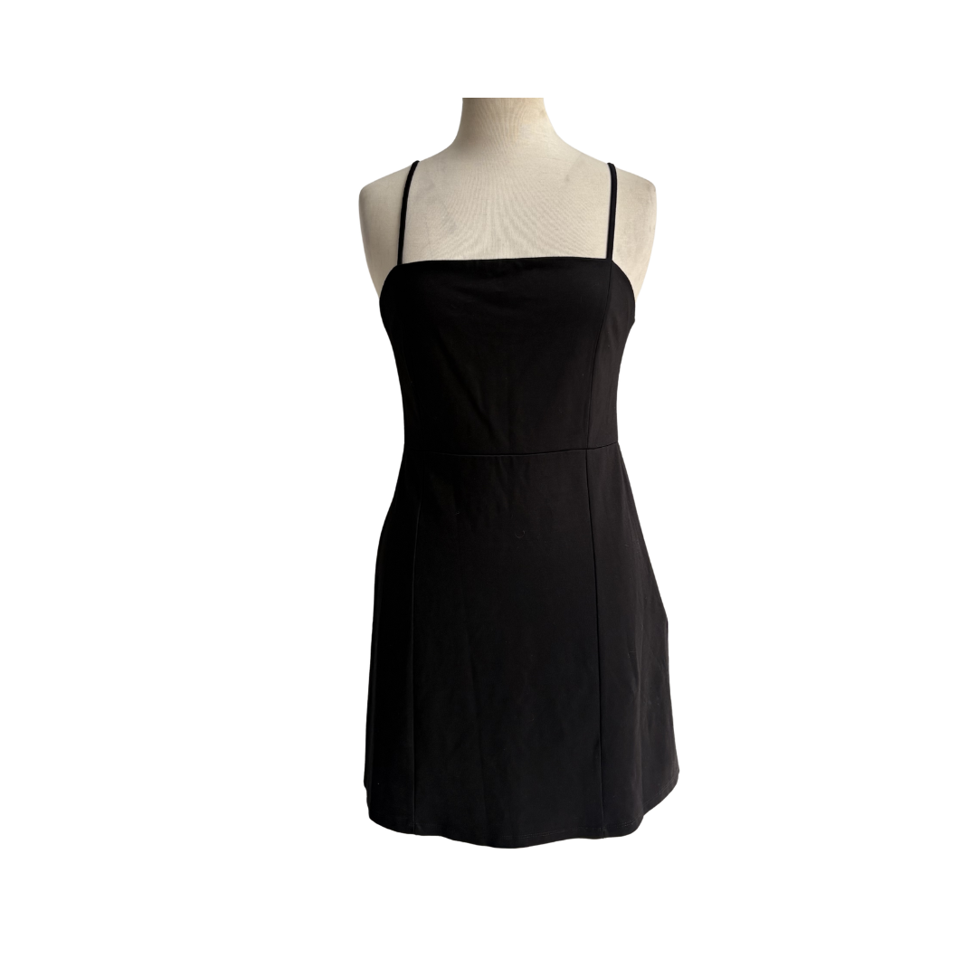 Bershka Black Strappy Knee Length Dress | Gently Used