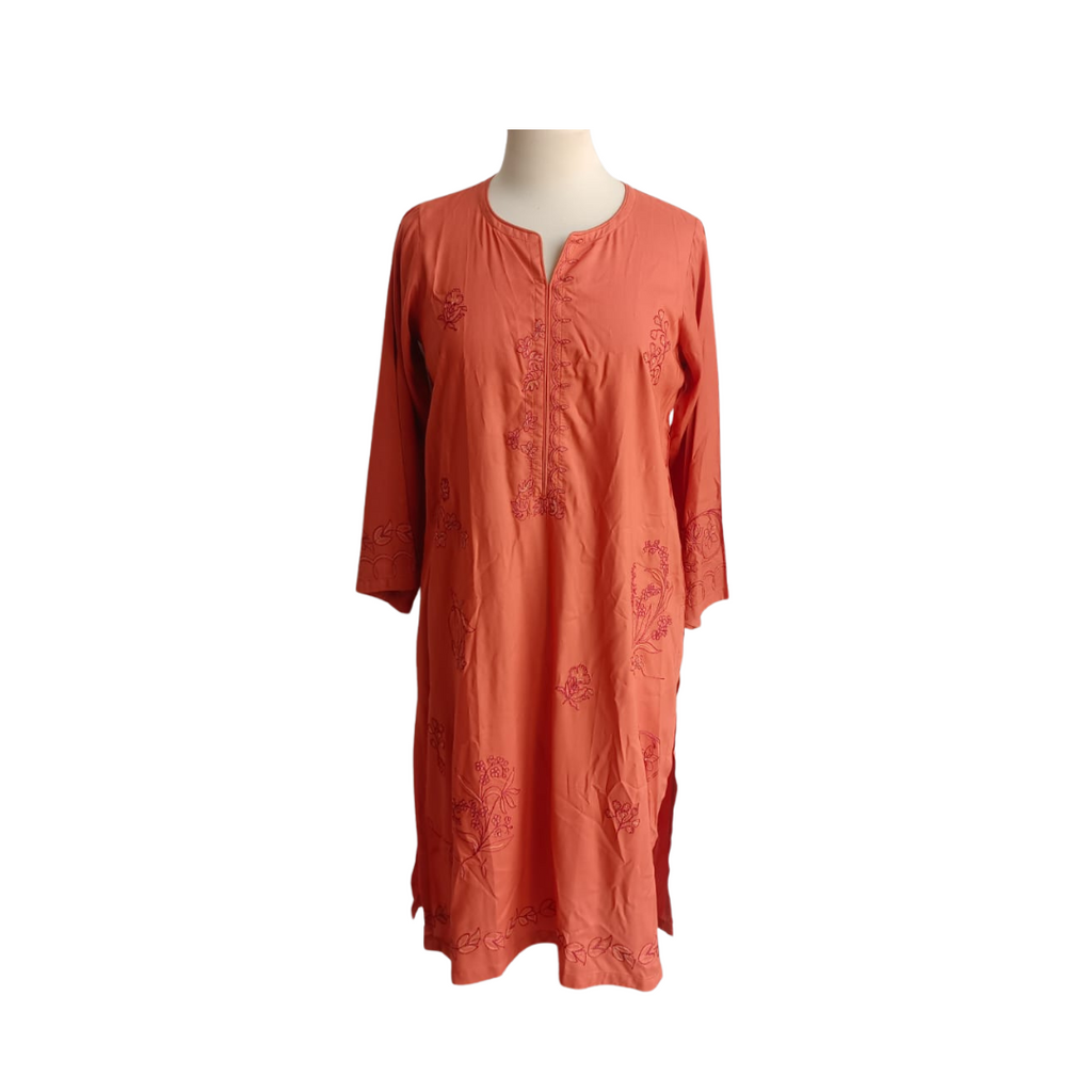 Mishkaa Rust Embroidered Kurta | Brand New |