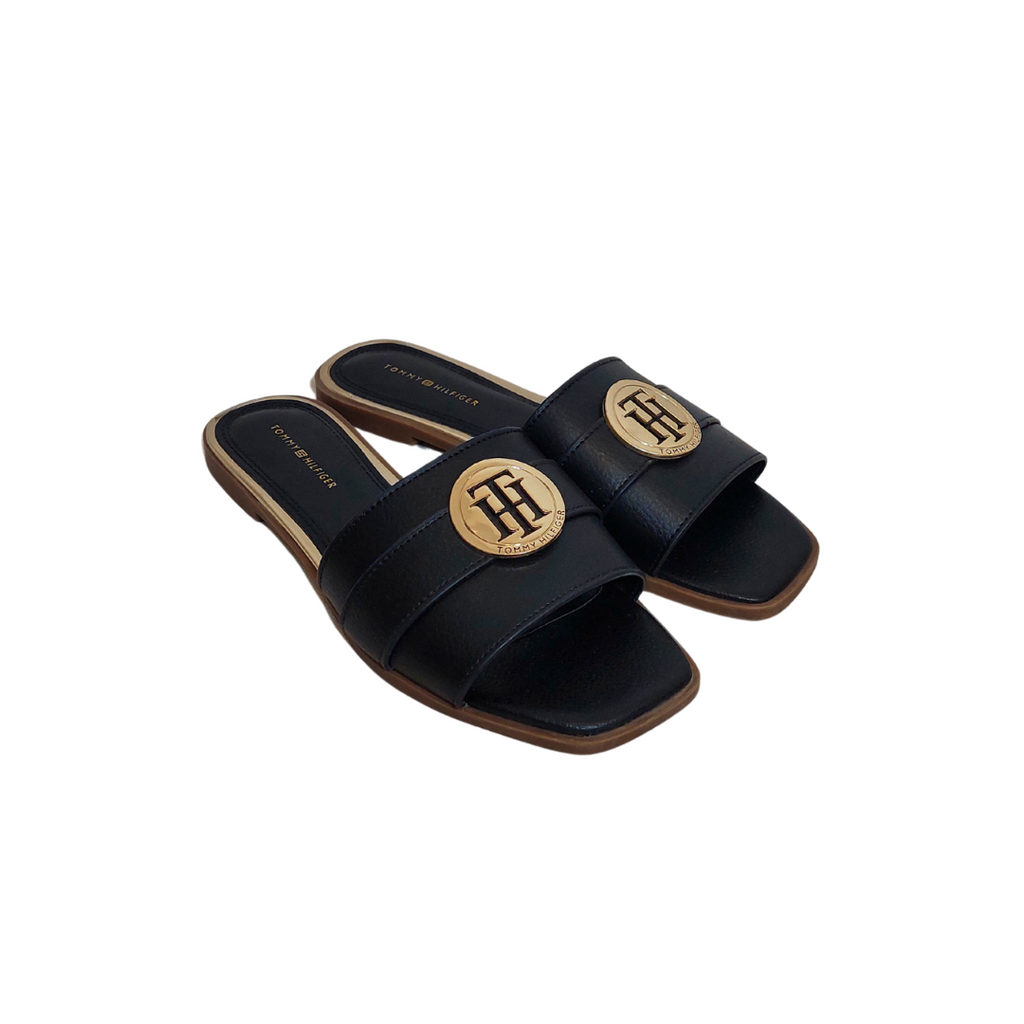 Tommy Hilfiger Black Logo Flats | Pre Loved |