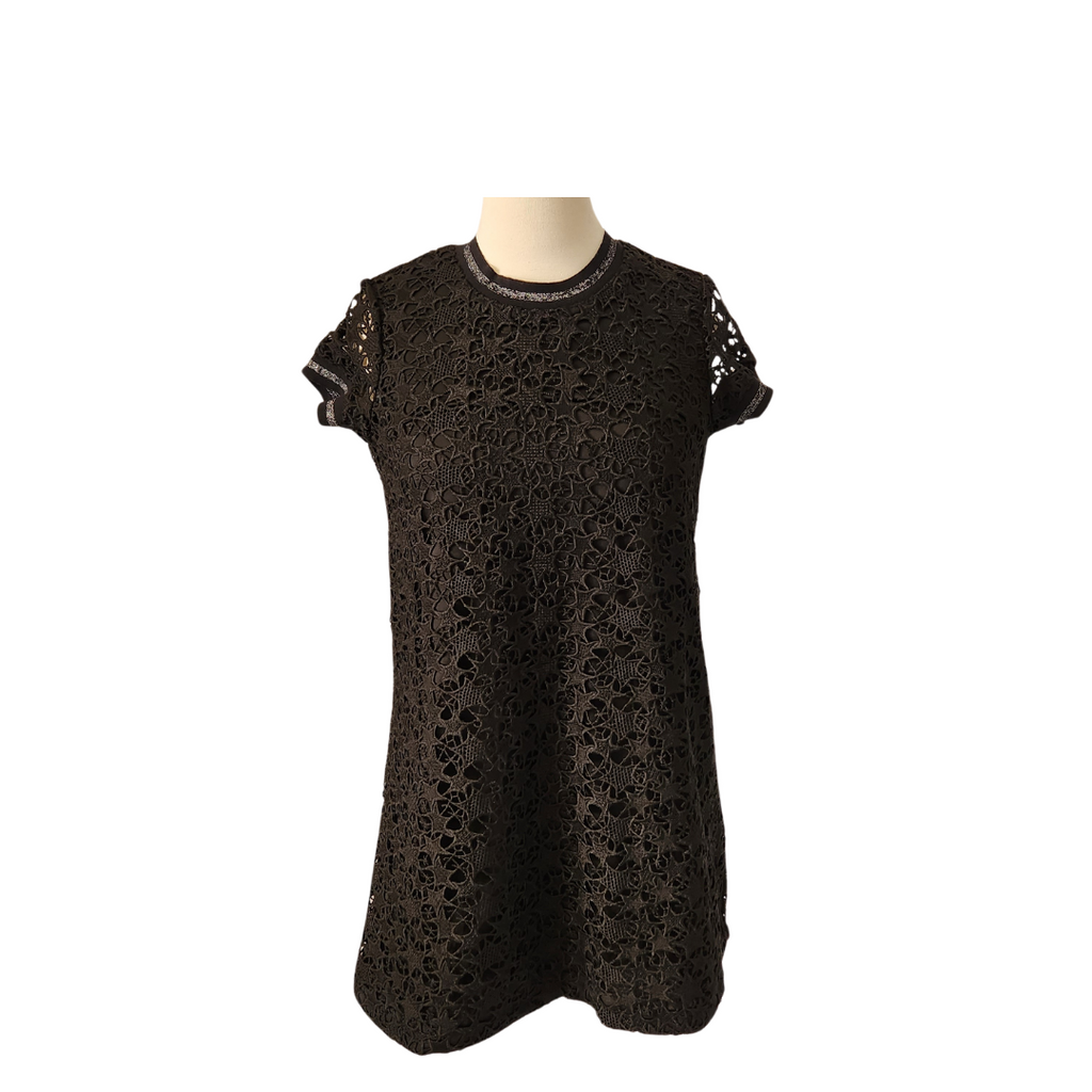 ZARA Black Lace Short-sleeves Knee length Dress | Pre Loved |