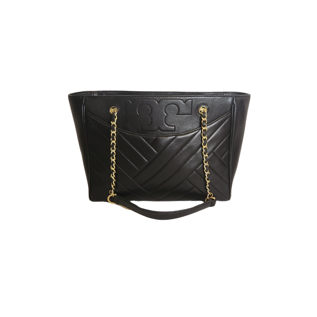 Tory Burch Black Soft Leather Alexa Shoulder Bag | Pre Loved |