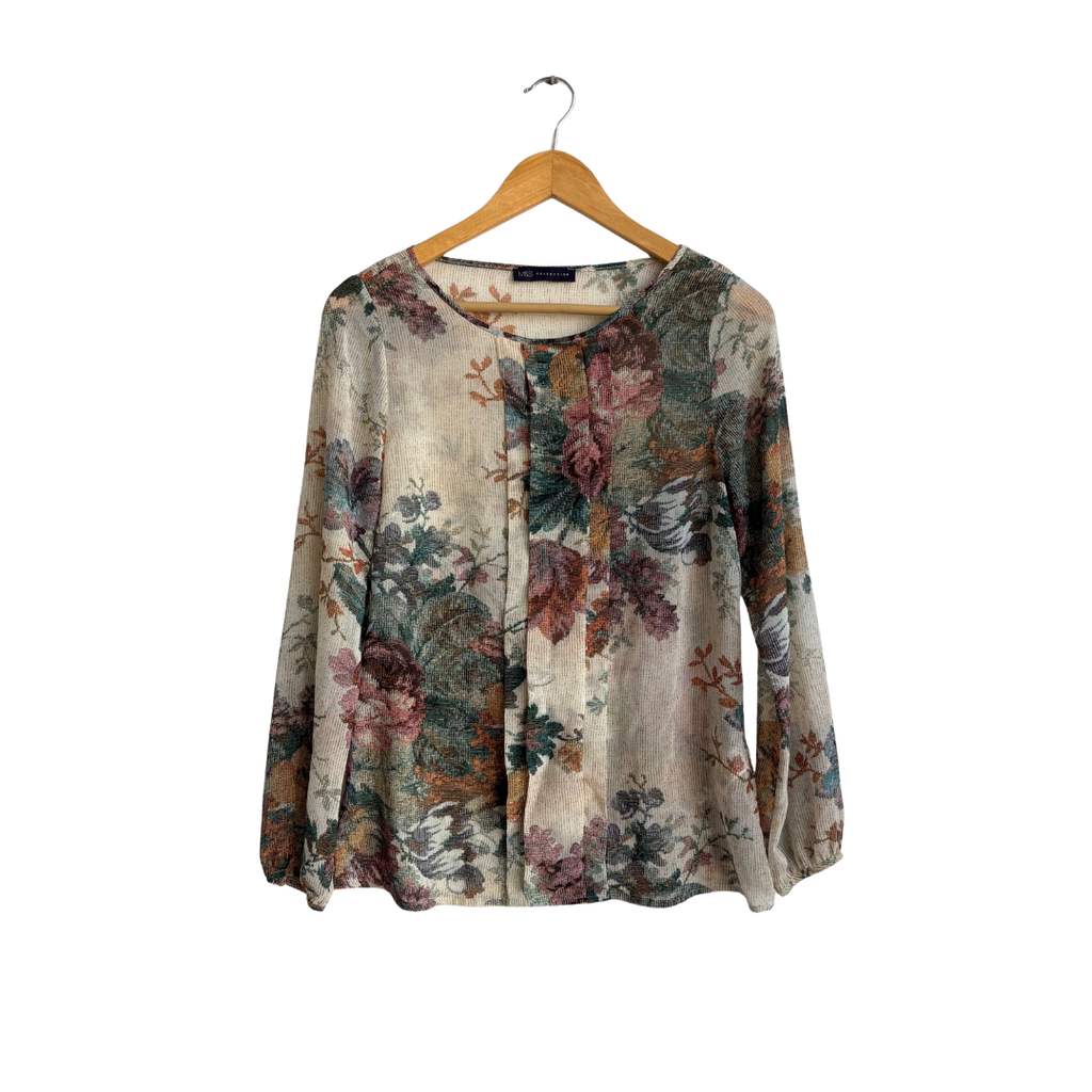 M&S Multicolour Printed Sheer Top | Gently Used |