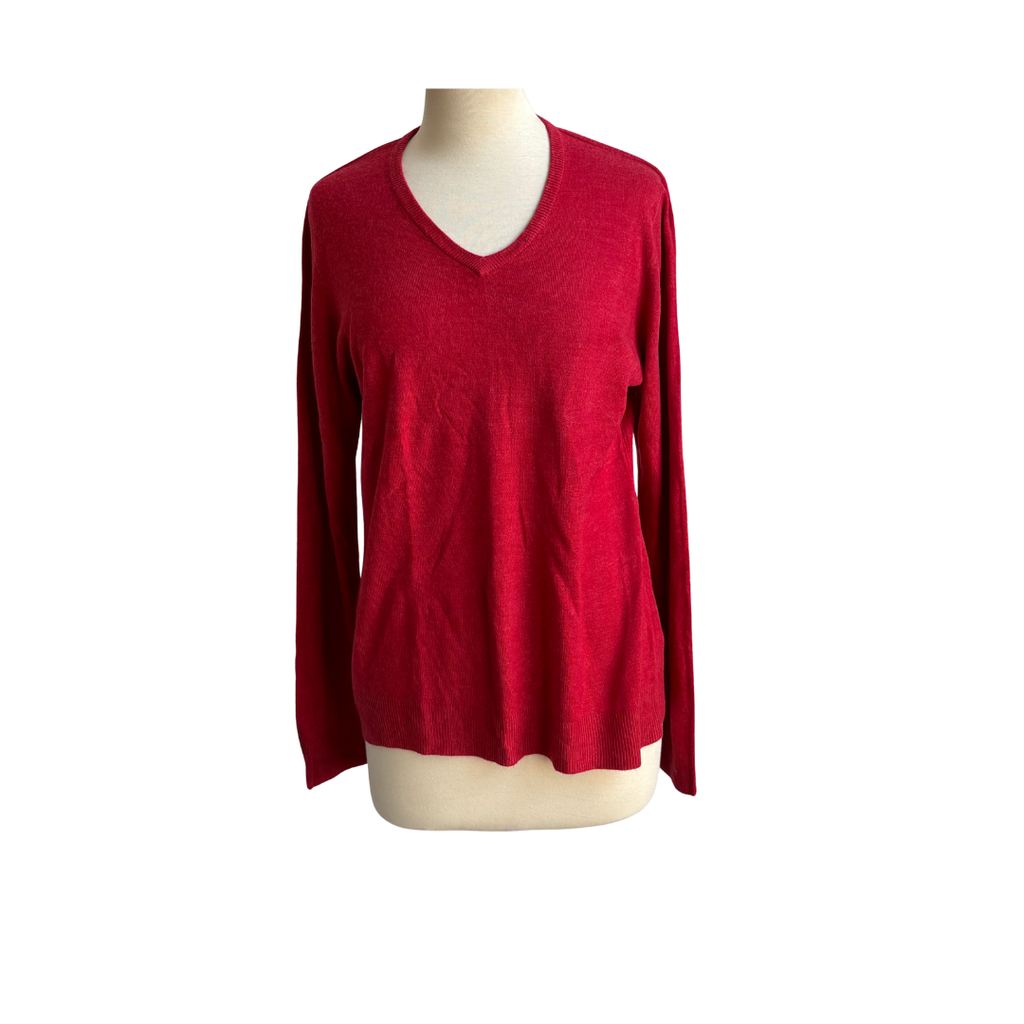 M&S Men's Red V-Neck Sweater | Gently Used |