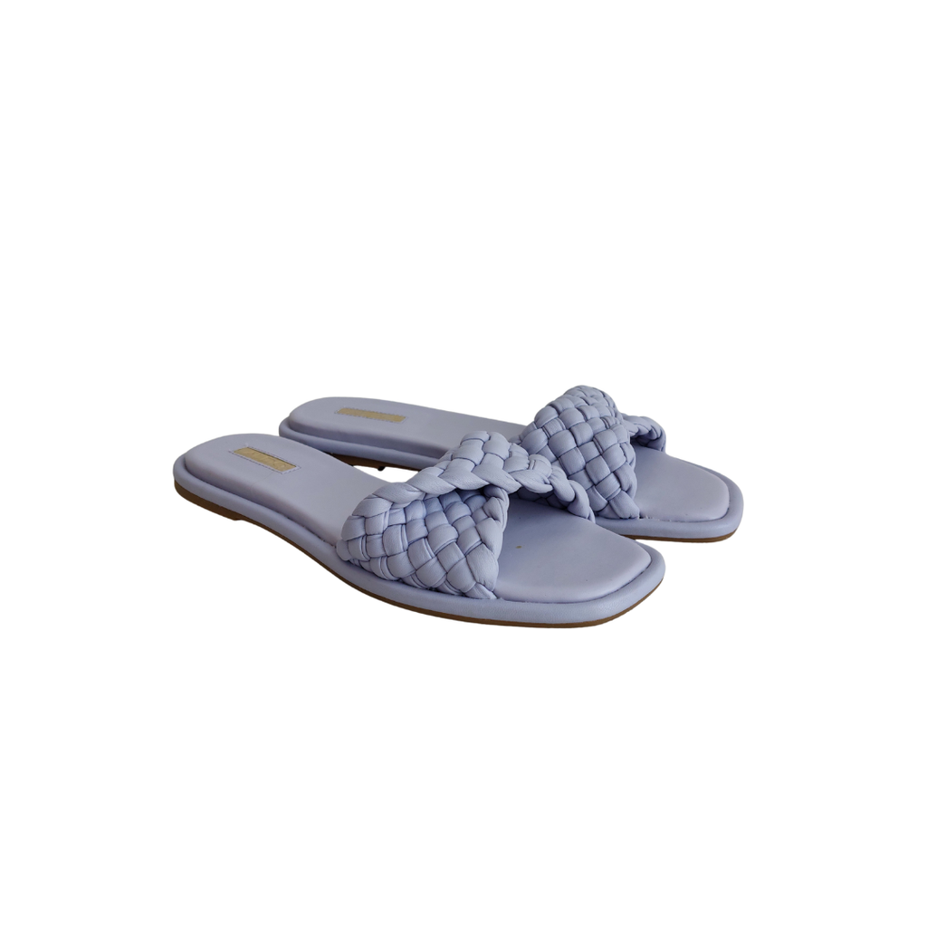 ALDO 'Chicago' Lilac Quilted Slide Sandals | Brand New |