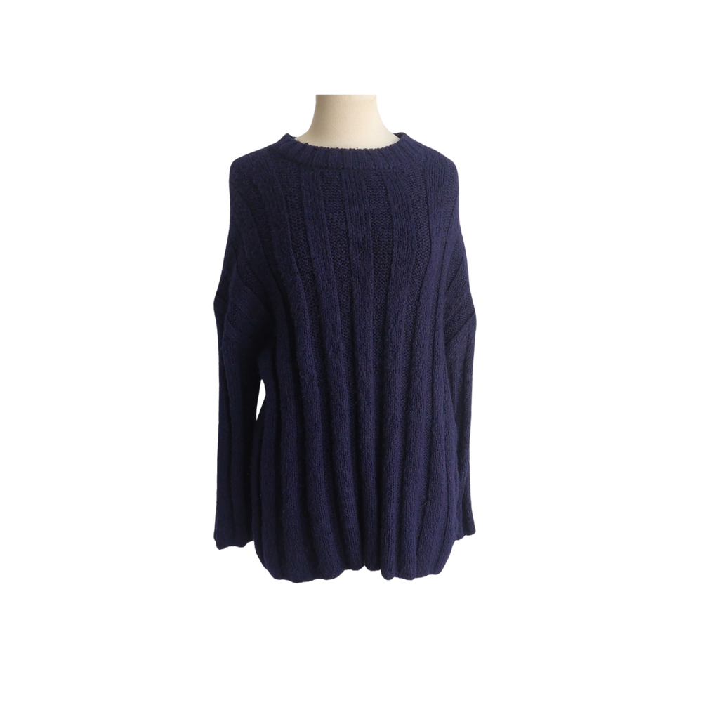 ZARA Navy Blue Knit Sweater | Pre Loved |