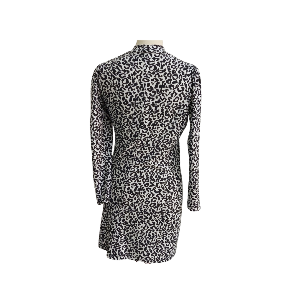 George Black & White Cheetah Print Knee Length Dress | Pre Loved |