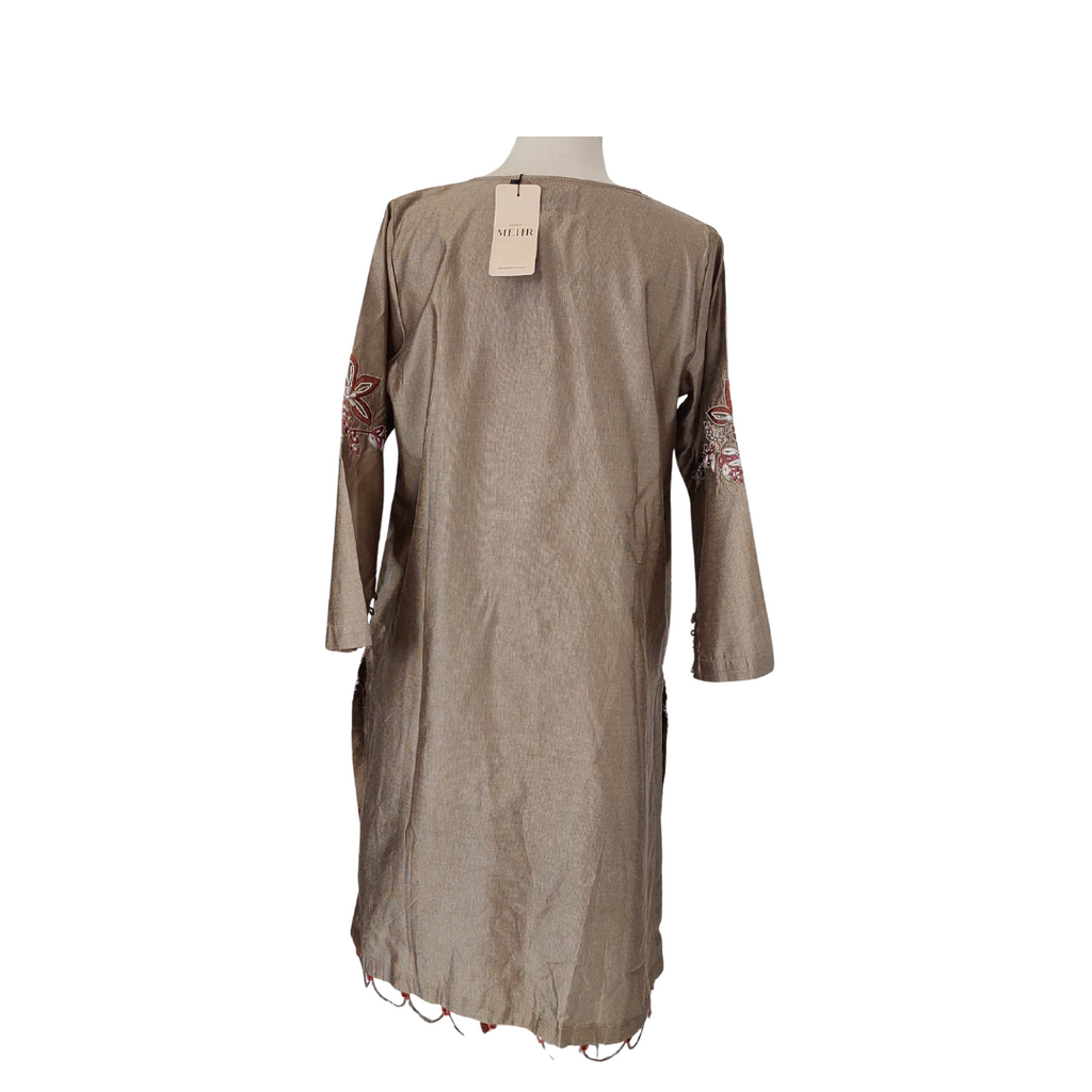 Studio Mehr Golden Embroidered Outfit (3 Pieces) | Brand New |