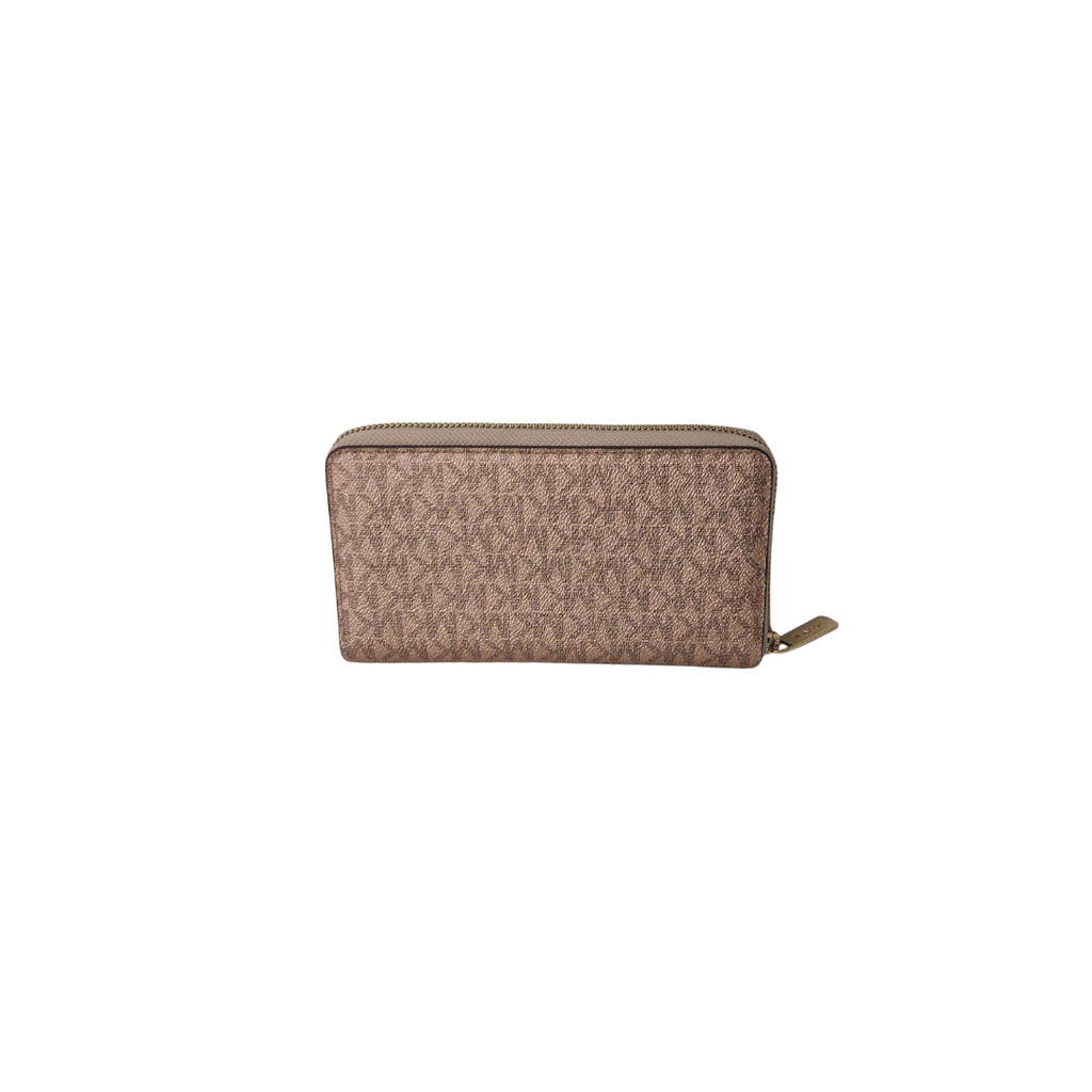 Michael Kors Rose Gold Jet Set Charm Zip Around Wallet | Pre Loved |