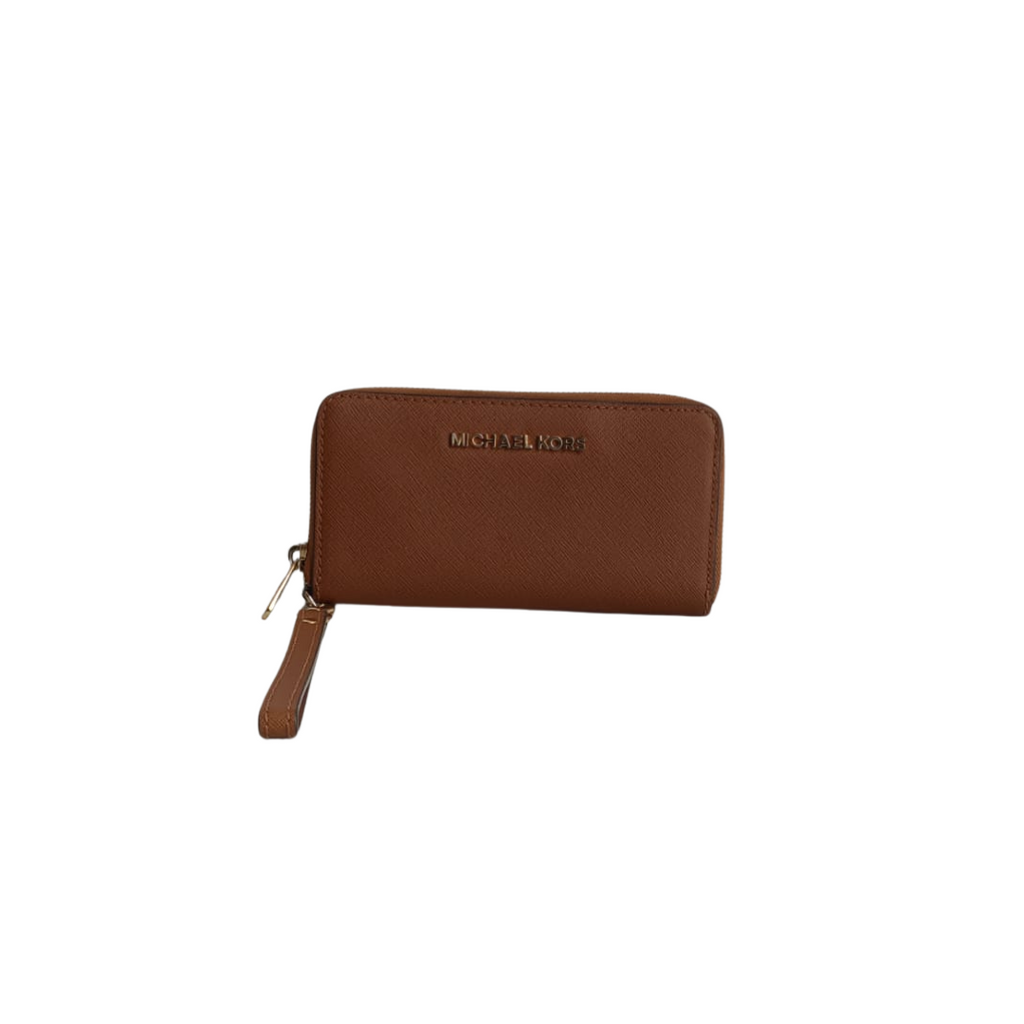 Michael Kors Tan Saffiano Leather Zip-Around Wallet | Pre Loved |