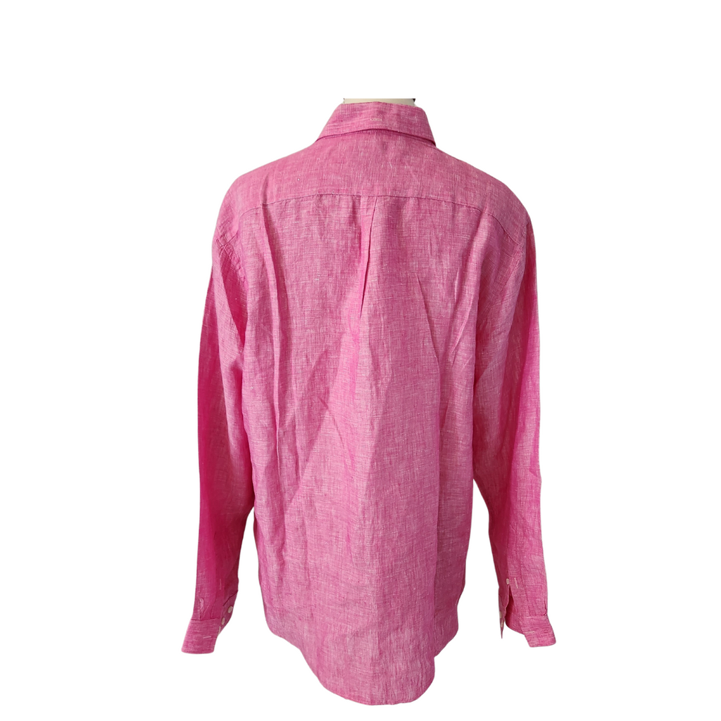 River Island Pink 100% Linen Collared Shirt | Gently Used |