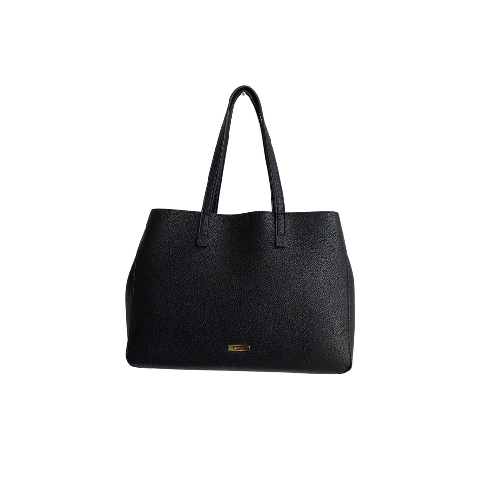 Aldo Black Leatherette Satchel Bag | Gently Used |
