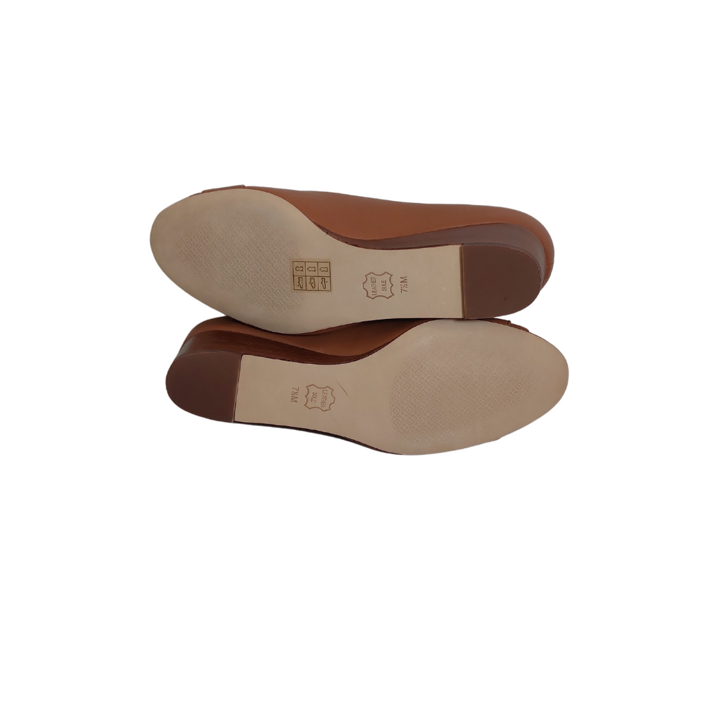 Tory Burch 'Kira' Tan Leather Open-toe Wedges | Brand New |