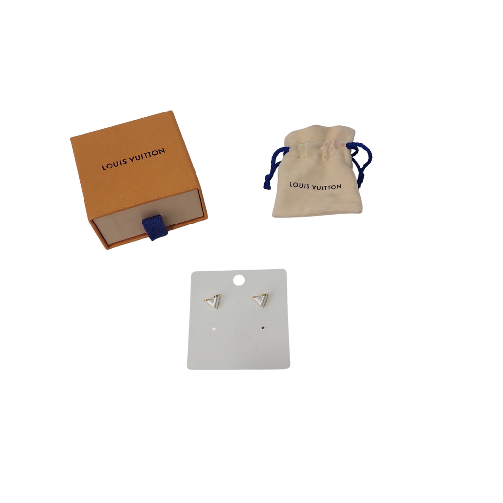 Louis Vuitton Gold V Stud Earrings | Gently Used |