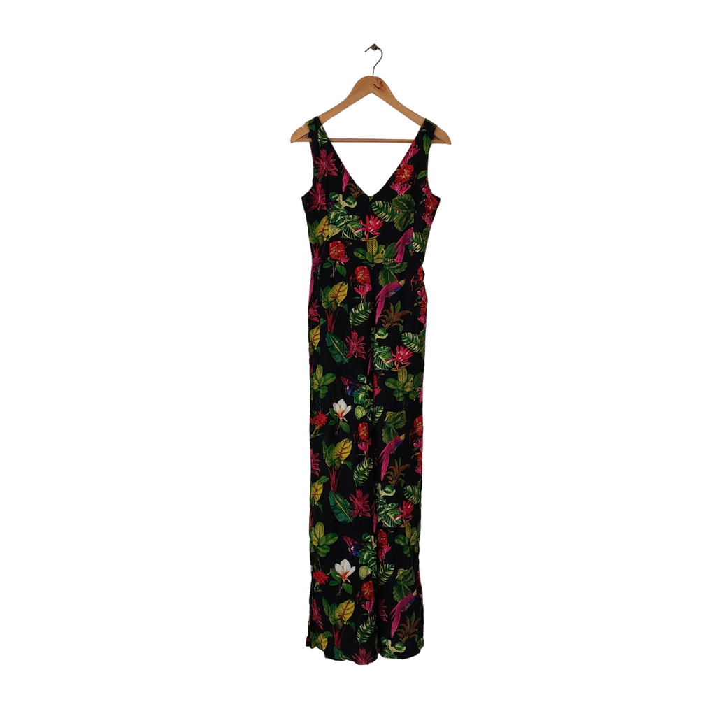 Mango Black Floral Printed Sleeveless Jumpsuit | Gently Used |