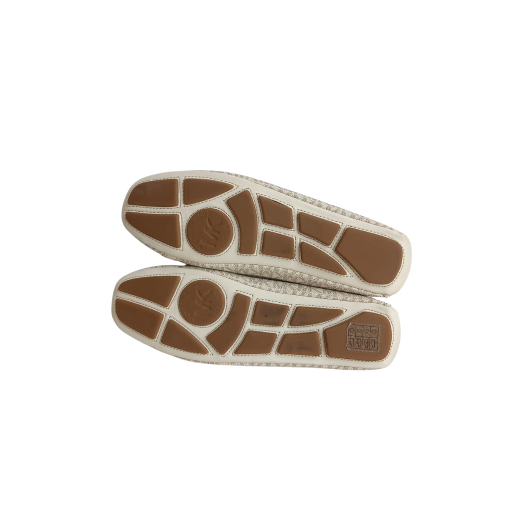 Michael Kors Vanilla Leather Fulton Studded Logo Moccasins | Pre Loved |