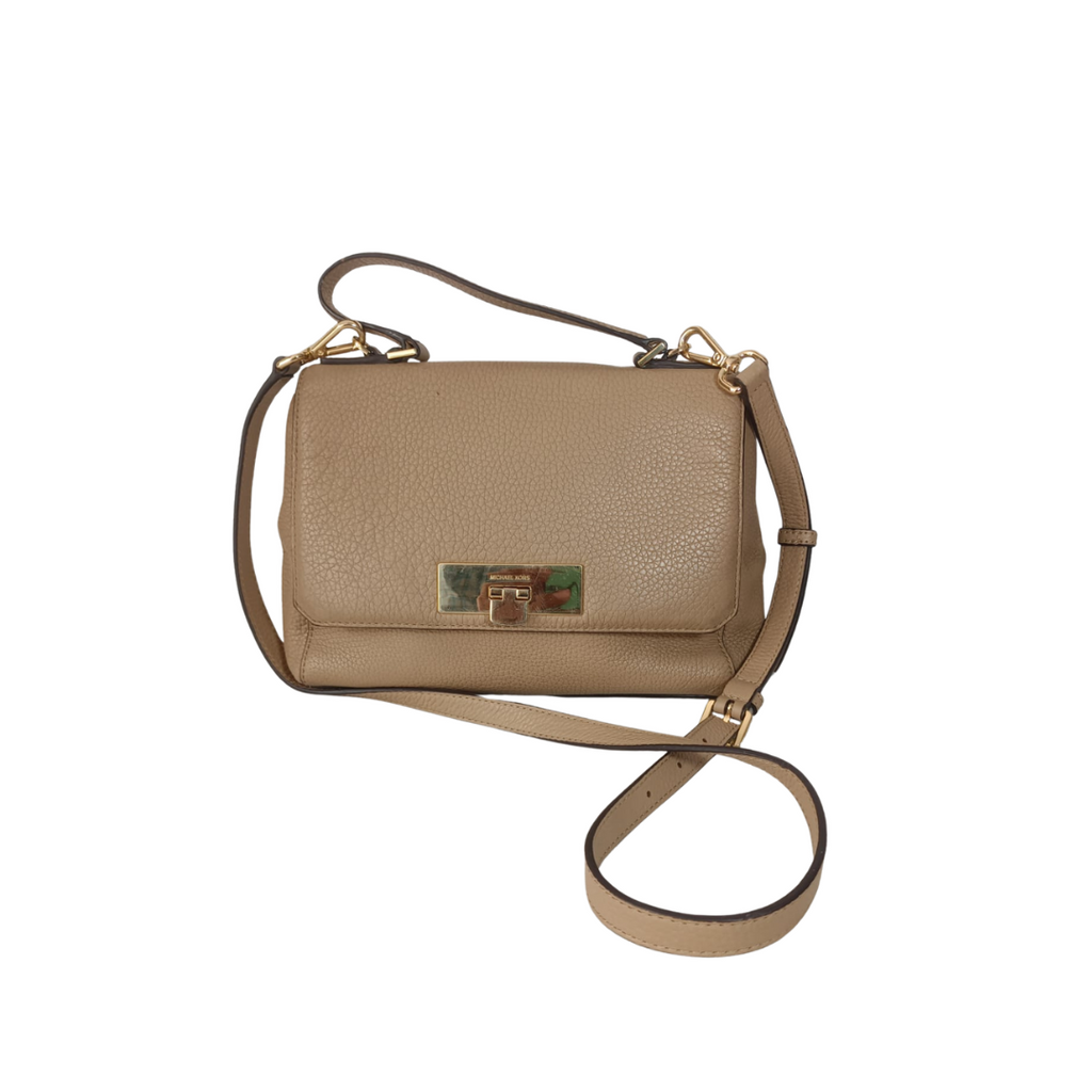 Michael Kors Beige Callie Leather Crossbody Bag | Pre Loved |