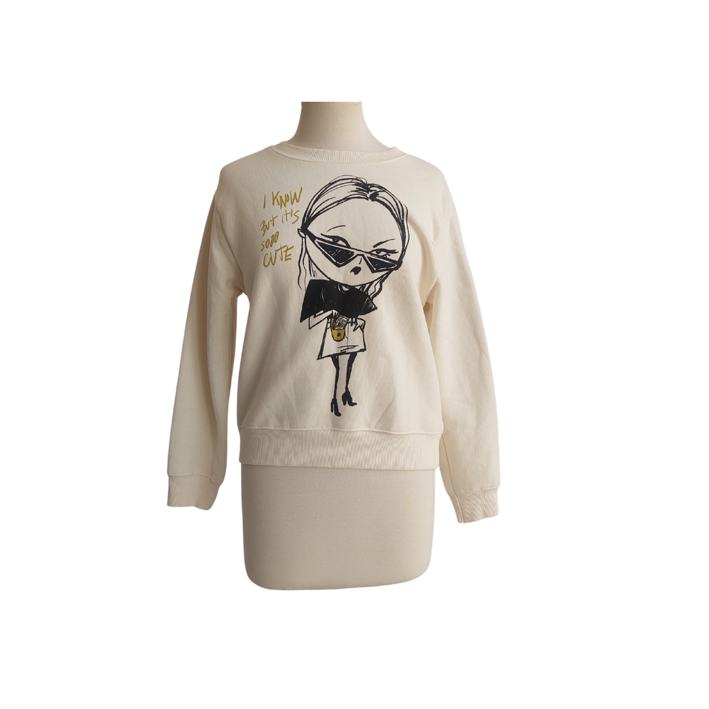 Zara Cream Round Neck Sweatshirt | Gently Used |