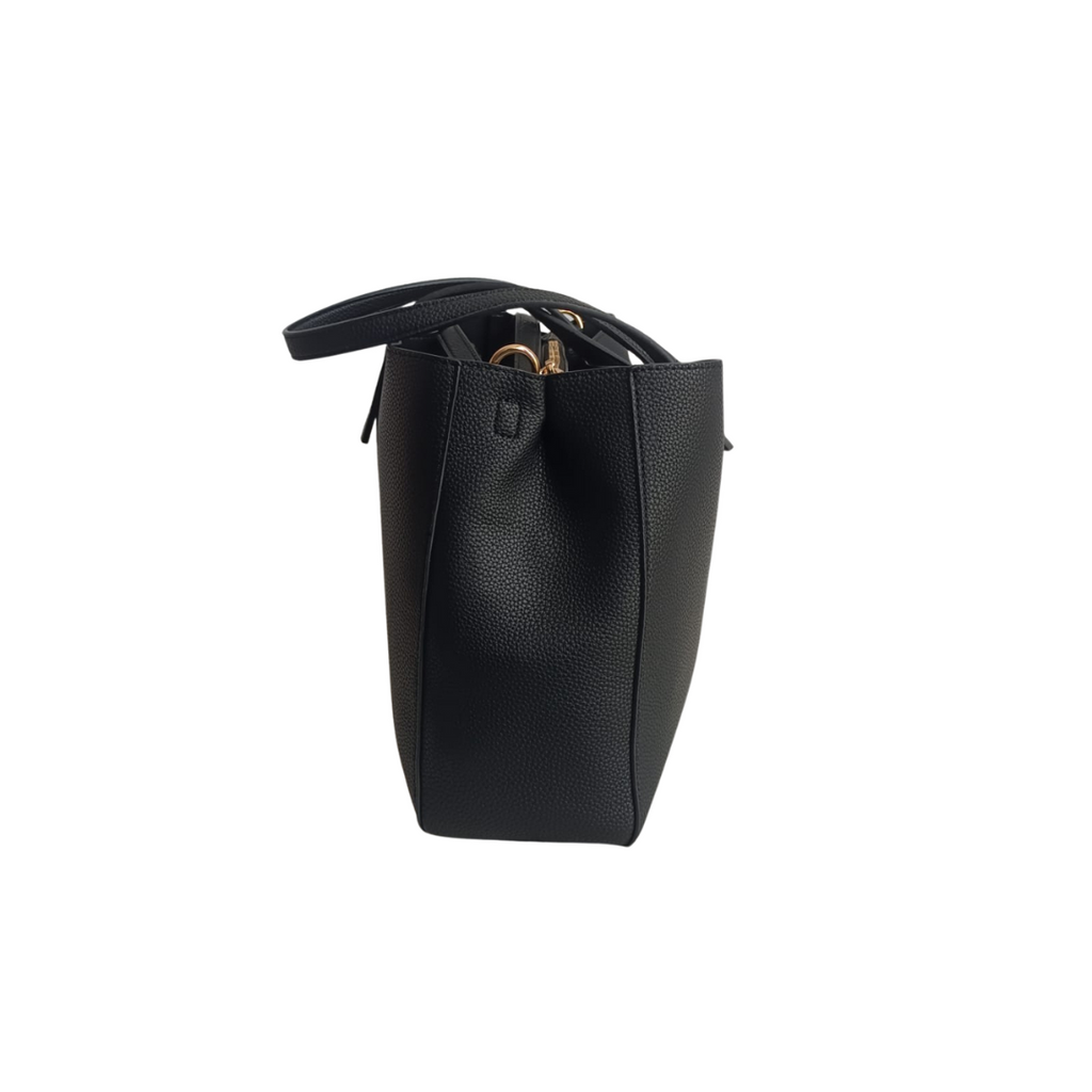 Aldo Black Leatherette Satchel Bag | Gently Used |