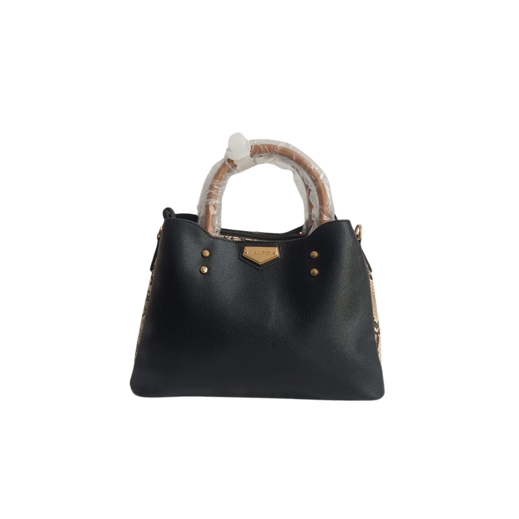 Aldo Black Leatherette Caraever Satchel Bag | Like New |