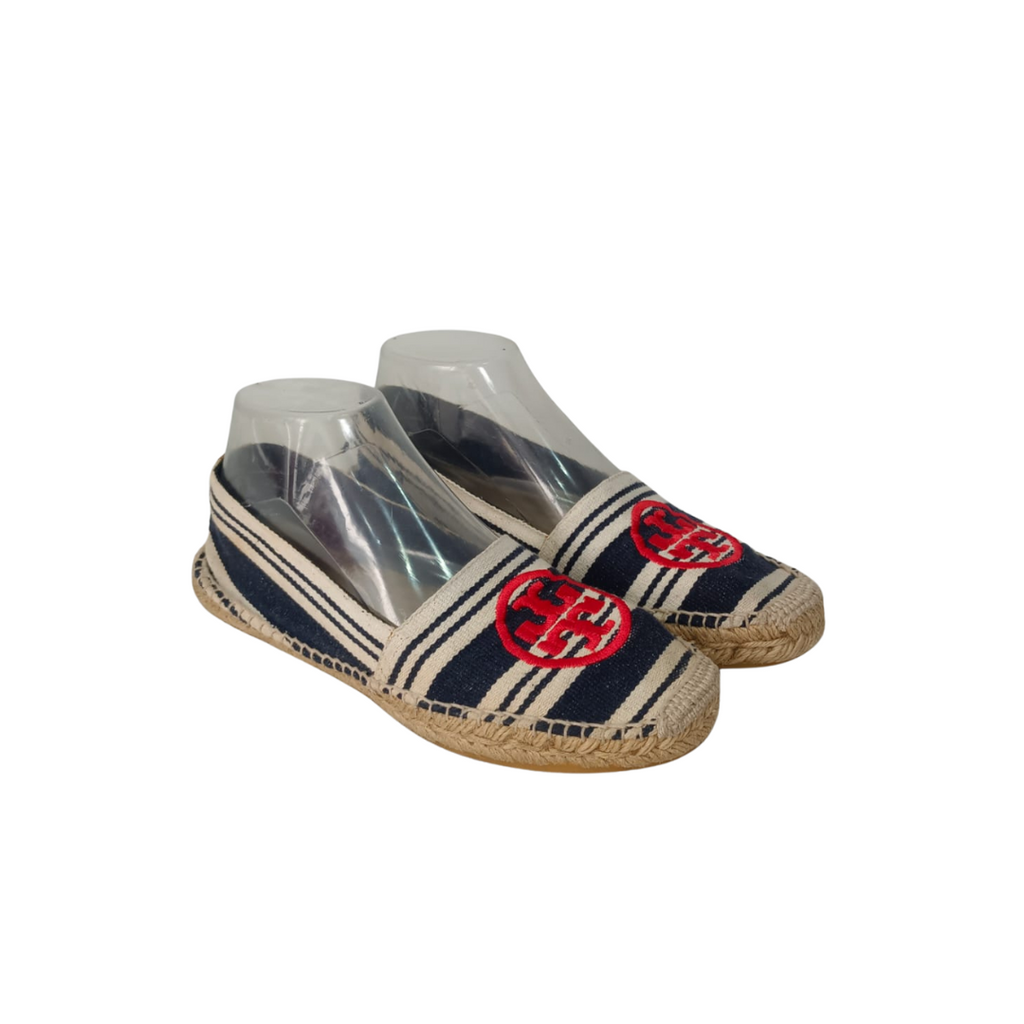 Tory Burch Red, White And Blue Espadrilles | Pre Loved |
