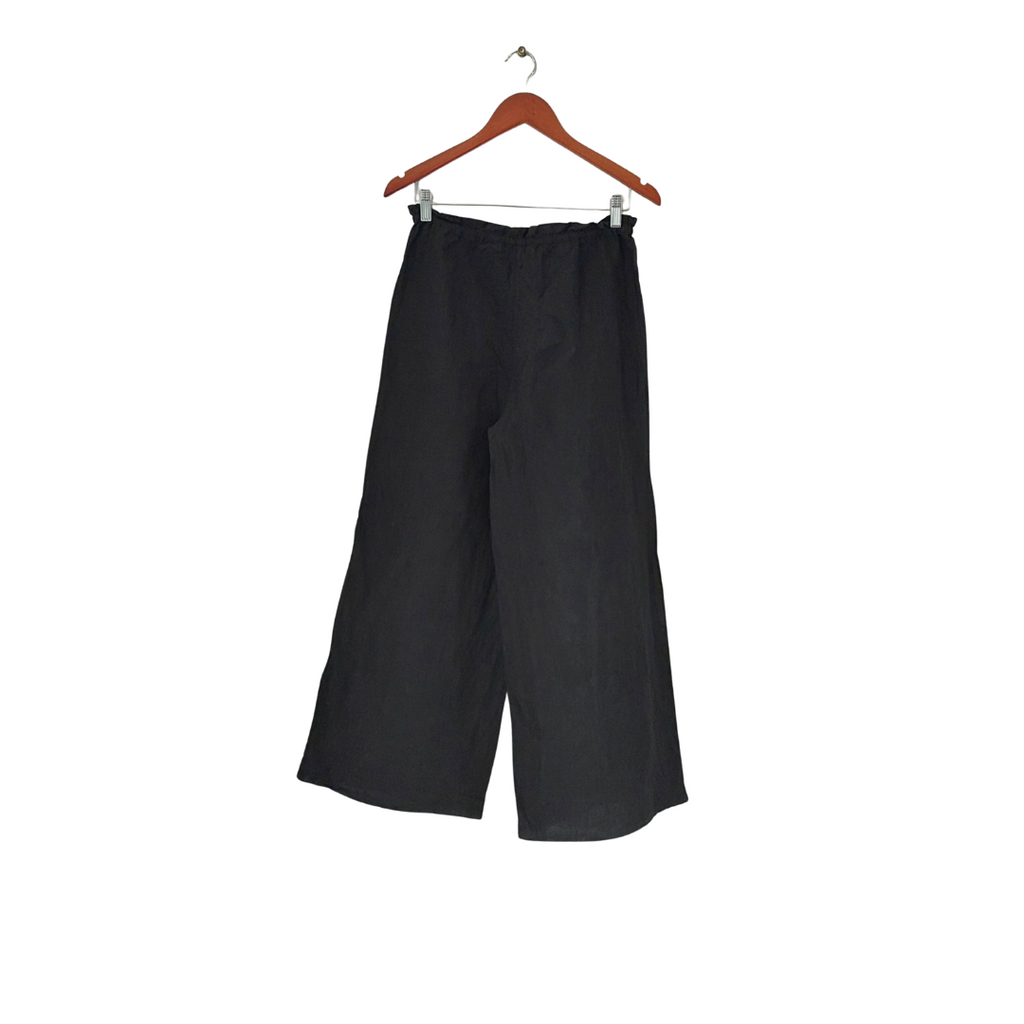 Zara Black Wide Leg Linen Pants | Gently Used |