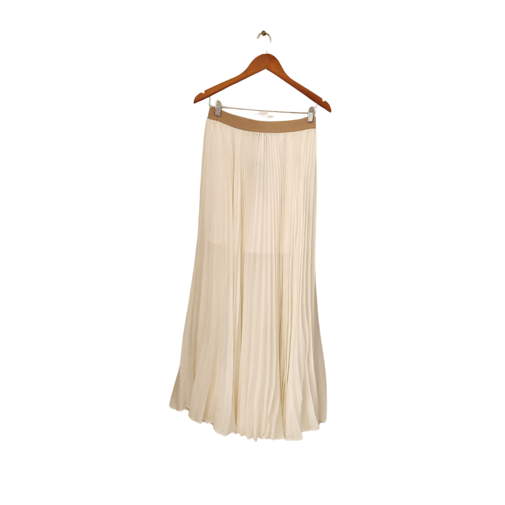 BCBG MAXAZRIA White Pleated Maxi Skirt | Brand New |