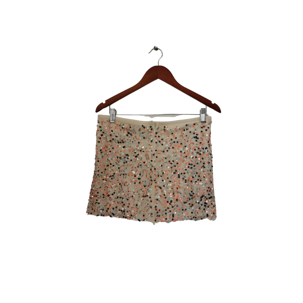 Pull & Bear Beige Sequins Short Skirt | Gently Used |