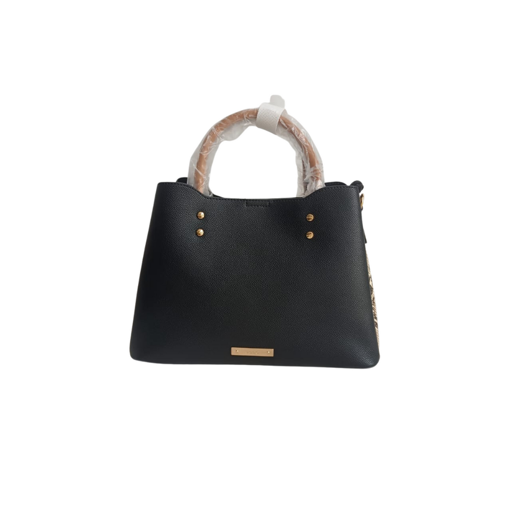 Aldo Black Leatherette Caraever Satchel Bag | Like New |