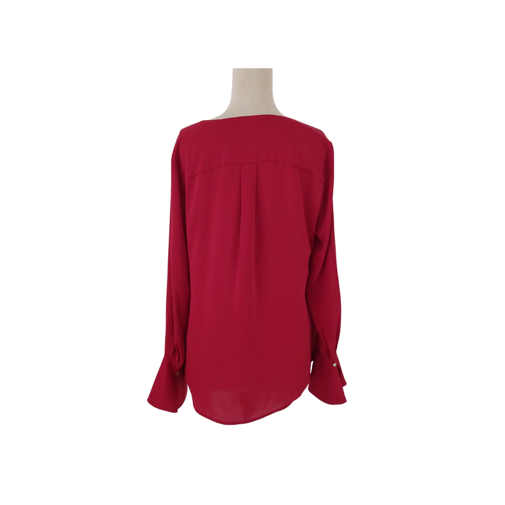 Mango Maroon Bell Cuffs Blouse | Gently Used |