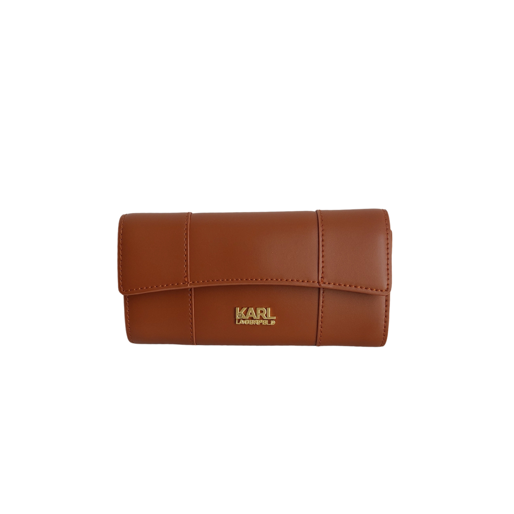 Karl Lagerfeld Sudan Brown Leatherette K/Stone Wallet | Brand New |