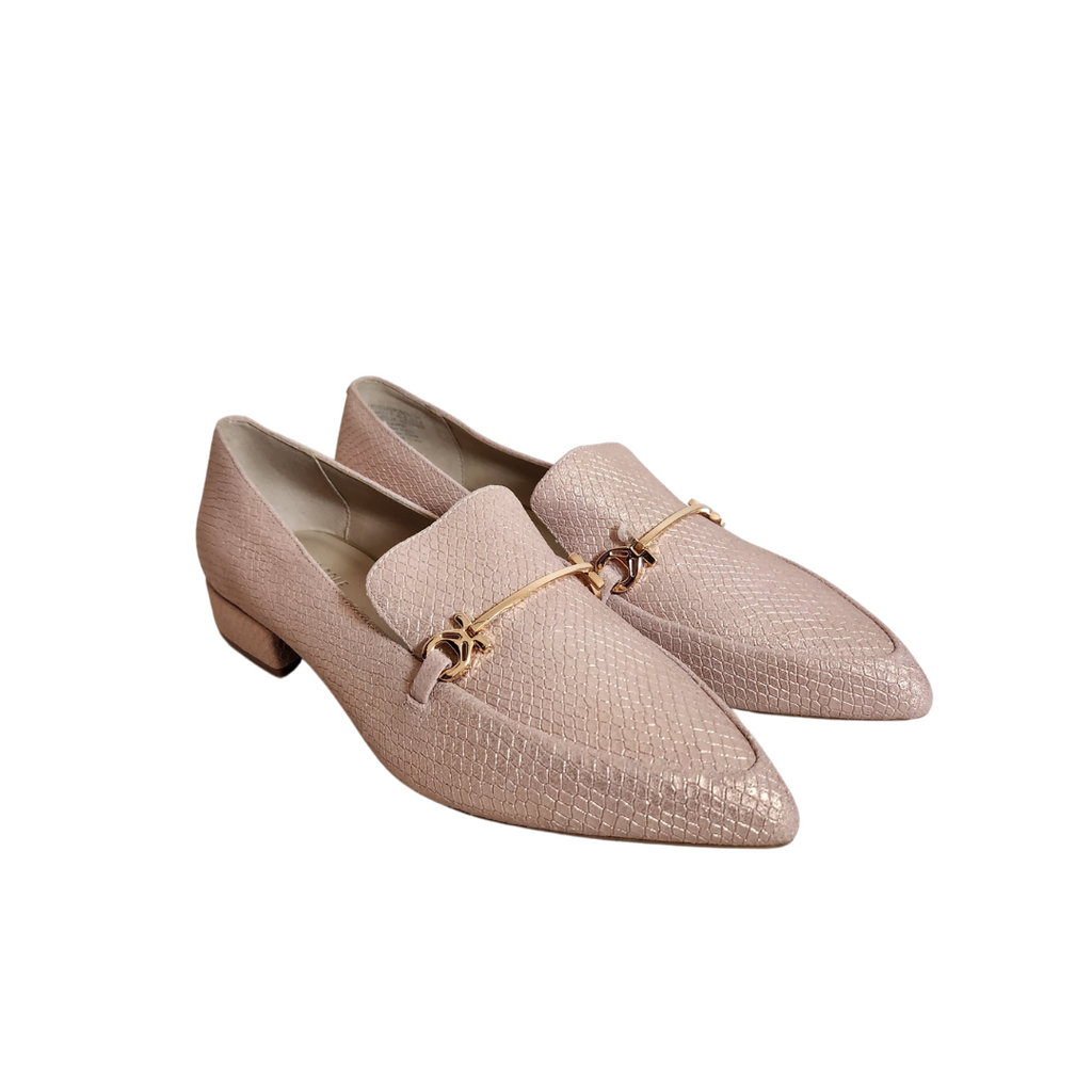 Kenneth Cole Pink Metallic Pointed Loafers | Brand New |