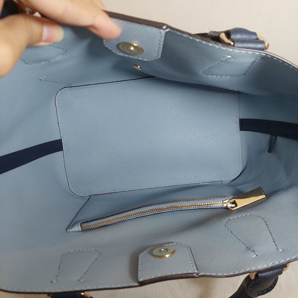 Michael Kors Navy Leather Front Pocket Convertible Shoulder Bag | Pre Loved |