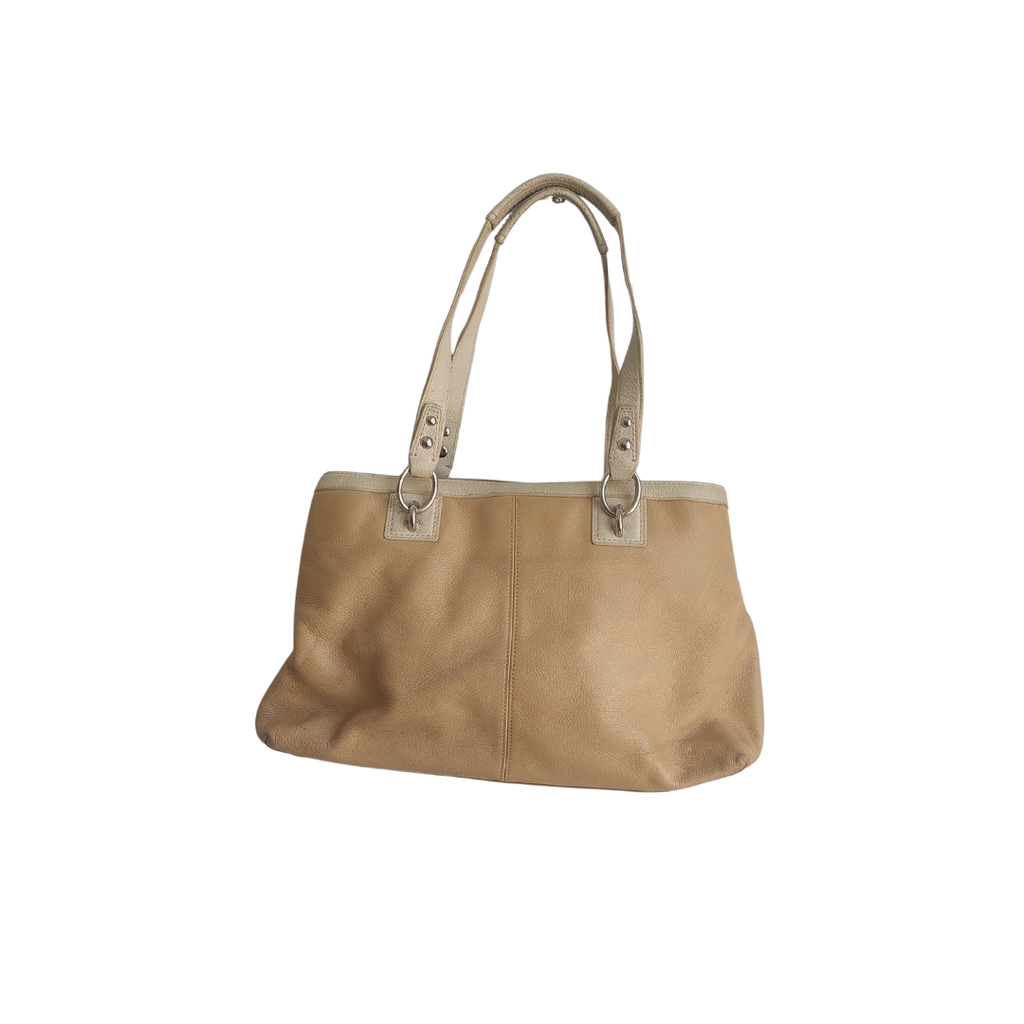 Coach Beige & Ivory Pebbled Leather Penelope Shoulder Bag | Pre Loved |