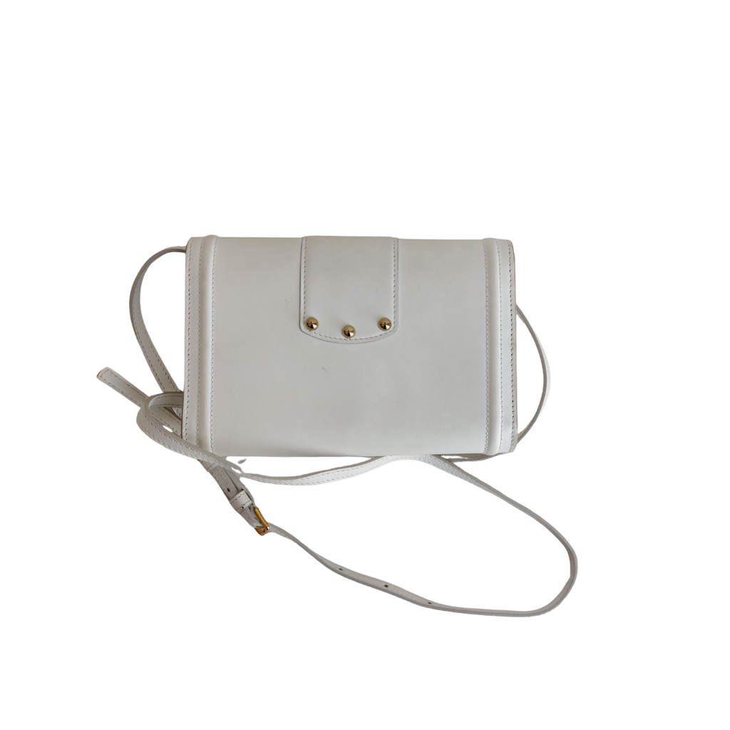 DOLCE & GABBANA White Gold Leather Amore Crossbody Bag | Pre Loved |