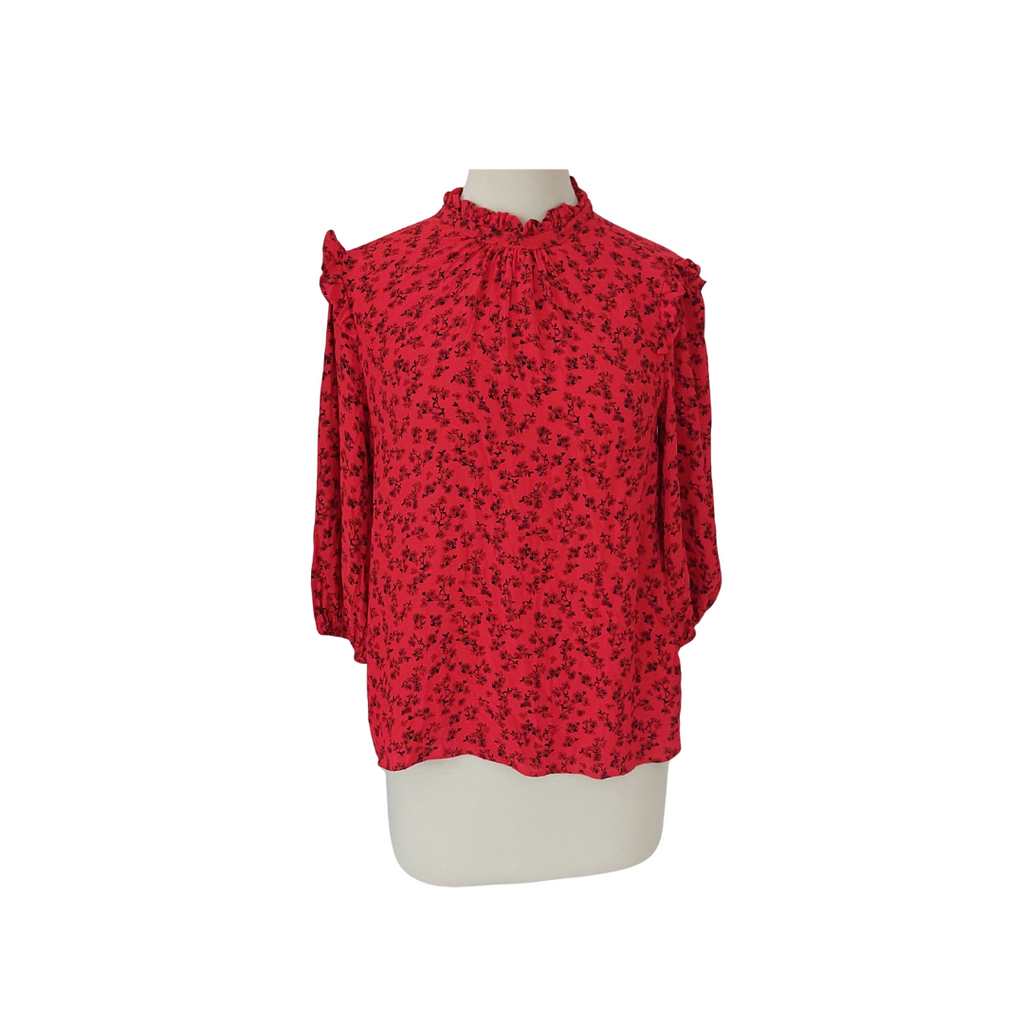 New Look Red Printed Frill Detail Top | Gently Used |